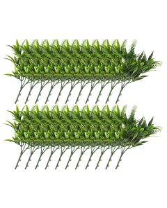 E&K 22 PCS Artificial Plants Faux Bushes Plant Decoration for Home Garden Wedding Party Indoor Outdoor (Green White)