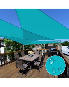 E&K Sunrise 1 Piece 23' x 23' x 23' Waterproof Sun Shade Sail Outdoor Triangle Canopy Shade Cover UV Block for Pergola Patio Backyard Garden Deck (Turquoise)