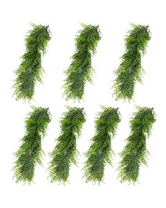 E&K 7 PCS Artificial Hanging Plants Faux Vines Leaf Decoration for Home Garden Office Indoor Outdoor Wedding Party (Green)