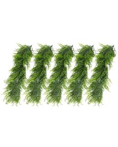 E&K 5 PCS Artificial Hanging Plants Faux Vines Leaf Decoration for Home Garden Office Indoor Outdoor Wedding Party (Green)