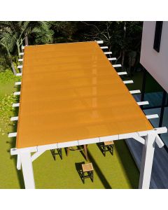 E&K Sunrise 10' x 10' Sun Shade Sail Straight Edge Rectangle Canopy Shade Cover with D-Ring Grommets UV Block for Outdoor Pergola Backyard Garden Patio Deck (Orange)