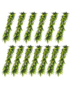 E&K 13 PCS Artificial Hanging Plants Faux Vines Leaf Decoration for Home Garden Office Indoor Outdoor Wedding Party (Green Purple Yellow)
