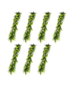 E&K 7 PCS Artificial Hanging Plants Faux Vines Leaf Decoration for Home Garden Office Indoor Outdoor Wedding Party (Green Purple Yellow)