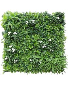 E&K 5Pcs 40" x 40" Artificial 3D Plant Wall Panels, Faux Grass Wall Backdrop Decor, UV-Anti Greenery Boxwood Hedge Privacy Screen for Outdoor Indoor Wedding Garden Backyard (Style 02)