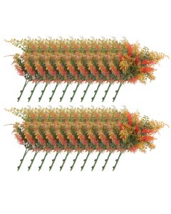 E&K 20 PCS Artificial Plants Faux Bushes Plant Decoration for Home Garden Wedding Party Indoor Outdoor (Green Red Orange)