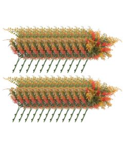 E&K 23 PCS Artificial Plants Faux Bushes Plant Decoration for Home Garden Wedding Party Indoor Outdoor (Green Red Orange)