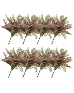 E&K 8 PCS Artificial Plants Faux Bushes Plant Decoration for Home Garden Wedding Party Indoor Outdoor (Green Red)