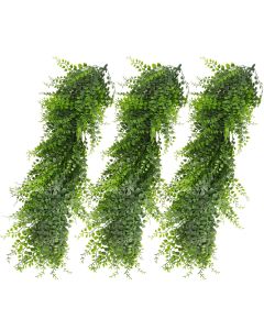E&K 3 PCS Artificial Hanging Plants Faux Vines Leaf Decoration for Home Garden Office Indoor Outdoor Wedding Party (Green)