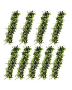 E&K 9 PCS Artificial Hanging Plants Faux Vines Leaf Decoration for Home Garden Office Indoor Outdoor Wedding Party (Green Pink)