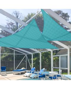 E&K Sunrise 28' x 28' x 40' Sun Shade Sail Right Triangle Canopy Shade Cover UV Block for Patio Backyard Garden Outdoor (Turquoise)