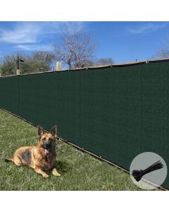 E&K Sunrise 6' x 91' Privacy Fence Screen with Grommets, Outdoor Windscreen Fence Covering Privacy Screen UV Blockage for Backyard Garden Patio, Zip Ties Included (Green)