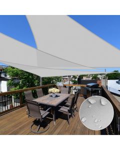 E&K Sunrise 1 Piece 24' x 24' x 33.9' Waterproof Sun Shade Sail Outdoor Triangle Canopy Shade Cover UV Block for Pergola Patio Backyard Garden Deck (Light Gray)