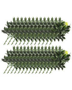 E&K 27 PCS Artificial Plants Faux Bushes Plant Decoration for Home Garden Wedding Party Indoor Outdoor (Green Yellow)