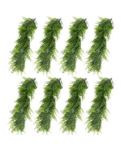 E&K 8 PCS Artificial Hanging Plants Faux Vines Leaf Decoration for Home Garden Office Indoor Outdoor Wedding Party (Green)