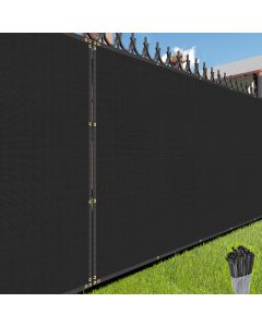 E&K Sunrise 6' x 99' Privacy Fence Screen with Grommets, Outdoor Windscreen Fence Covering Privacy Screen UV Blockage for Backyard Garden Patio (Black)