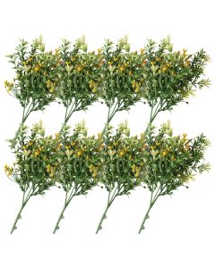 E&K 8 PCS Artificial Plants Faux Bushes Plant Decoration for Home Garden Wedding Party Indoor Outdoor (Green Orange)
