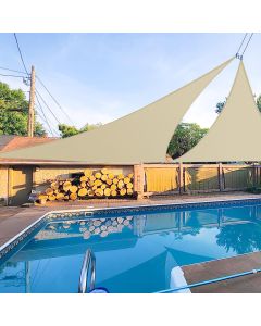 E&K Sunrise 6' x 6' x 6' Sun Shade Sail Triangle Canopy Shade Cover UV Block for Patio Backyard Garden Outdoor (Beige)