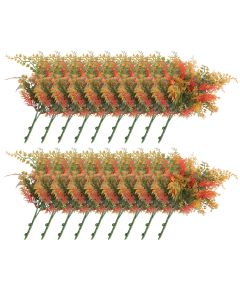 E&K 18 PCS Artificial Plants Faux Bushes Plant Decoration for Home Garden Wedding Party Indoor Outdoor (Green Red Orange)