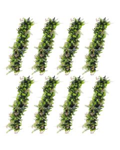 E&K 8 PCS Artificial Hanging Plants Faux Vines Leaf Decoration for Home Garden Office Indoor Outdoor Wedding Party (Green Pink)