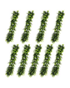 E&K 9 PCS Artificial Hanging Plants Faux Vines Leaf Decoration for Home Garden Office Indoor Outdoor Wedding Party (Green White)