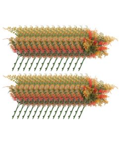 E&K 27 PCS Artificial Plants Faux Bushes Plant Decoration for Home Garden Wedding Party Indoor Outdoor (Green Red Orange)
