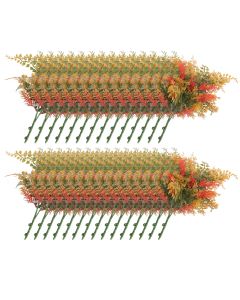 E&K 29 PCS Artificial Plants Faux Bushes Plant Decoration for Home Garden Wedding Party Indoor Outdoor (Green Red Orange)