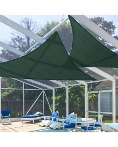 E&K Sunrise 28' x 28' x 40' Sun Shade Sail Right Triangle Canopy Shade Cover UV Block for Patio Backyard Garden Outdoor (Green)