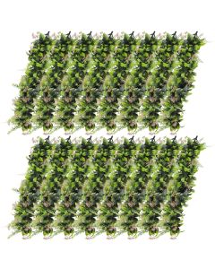 E&K 16 PCS Artificial Hanging Plants Faux Vines Leaf Decoration for Home Garden Office Indoor Outdoor Wedding Party (Green Pink)