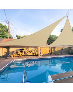 E&K Sunrise 24' x 24' x 24' Sun Shade Sail Triangle Canopy Shade Cover UV Block for Patio Backyard Garden Outdoor (Sand)