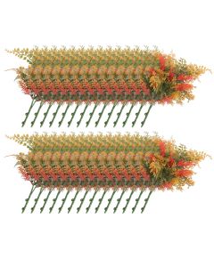 E&K 28 PCS Artificial Plants Faux Bushes Plant Decoration for Home Garden Wedding Party Indoor Outdoor (Green Red Orange)