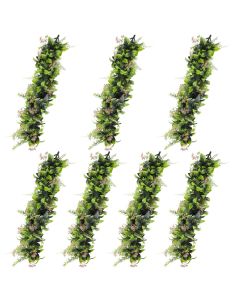 E&K 7 PCS Artificial Hanging Plants Faux Vines Leaf Decoration for Home Garden Office Indoor Outdoor Wedding Party (Green Pink)