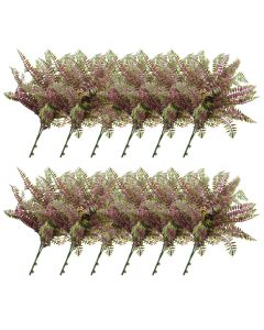 E&K 12 PCS Artificial Plants Faux Bushes Plant Decoration for Home Garden Wedding Party Indoor Outdoor (Green Red)