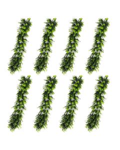E&K 8 PCS Artificial Hanging Plants Faux Vines Leaf Decoration for Home Garden Office Indoor Outdoor Wedding Party (Green White)