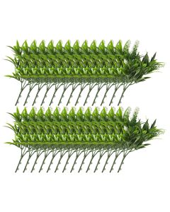 E&K 27 PCS Artificial Plants Faux Bushes Plant Decoration for Home Garden Wedding Party Indoor Outdoor (Green White)