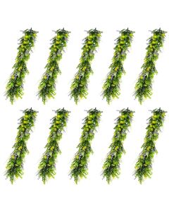 E&K 10 PCS Artificial Hanging Plants Faux Vines Leaf Decoration for Home Garden Office Indoor Outdoor Wedding Party (Green Purple Yellow)