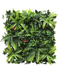 E&K 9Pcs 20" x 20" Artificial 3D Plant Wall Panels, Faux Grass Wall Backdrop Decor, UV-Anti Greenery Boxwood Hedge Privacy Screen for Outdoor Indoor Wedding Garden Backyard (Style 07)