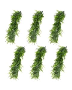 E&K 6 PCS Artificial Hanging Plants Faux Vines Leaf Decoration for Home Garden Office Indoor Outdoor Wedding Party (Green)