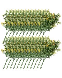 E&K 24 PCS Artificial Plants Faux Bushes Plant Decoration for Home Garden Wedding Party Indoor Outdoor (Green Orange)