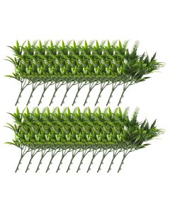 E&K 21 PCS Artificial Plants Faux Bushes Plant Decoration for Home Garden Wedding Party Indoor Outdoor (Green White)