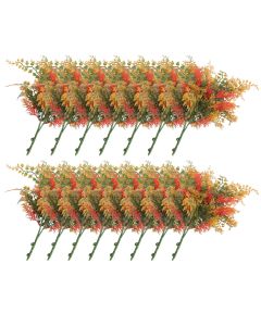 E&K 15 PCS Artificial Plants Faux Bushes Plant Decoration for Home Garden Wedding Party Indoor Outdoor (Green Red Orange)