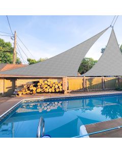 E&K Sunrise 24' x 24' x 24' Sun Shade Sail Triangle Canopy Shade Cover UV Block for Patio Backyard Garden Outdoor (Light Gray)