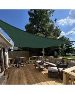 E&K Sunrise 14' x 21' Sun Shade Sail Rectangle Canopy Shade Cover UV Block for Patio Backyard Garden Outdoor (Green)