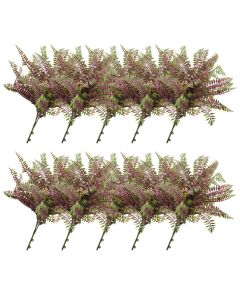E&K 10 PCS Artificial Plants Faux Bushes Plant Decoration for Home Garden Wedding Party Indoor Outdoor (Green Red)