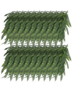 E&K 20 PCS Artificial Hanging Plants Faux Vines Leaf Decoration for Home Garden Office Indoor Outdoor Wedding Party (Dark Green)