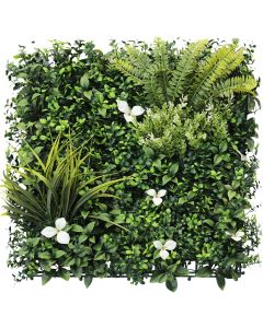 E&K 9Pcs 20" x 20" Artificial 3D Plant Wall Panels, Faux Grass Wall Backdrop Decor, UV-Anti Greenery Boxwood Hedge Privacy Screen for Outdoor Indoor Wedding Garden Backyard (Style 05)