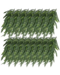 E&K 15 PCS Artificial Hanging Plants Faux Vines Leaf Decoration for Home Garden Office Indoor Outdoor Wedding Party (Dark Green)