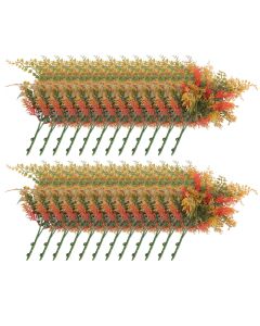 E&K 24 PCS Artificial Plants Faux Bushes Plant Decoration for Home Garden Wedding Party Indoor Outdoor (Green Red Orange)