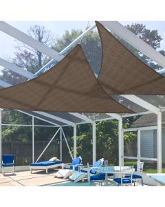 E&K Sunrise 3' x 7' x 8' Sun Shade Sail Right Triangle Canopy Shade Cover UV Block for Patio Backyard Garden Outdoor, Brown