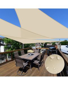 E&K Sunrise 1 Piece 20' x 20' x 28.3' Waterproof Sun Shade Sail Outdoor Triangle Canopy Shade Cover UV Block for Pergola Patio Backyard Garden Deck (Beige)