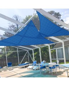 E&K Sunrise 13' x 13' x 18.4' Sun Shade Sail Right Triangle Canopy Shade Cover UV Block for Patio Backyard Garden Outdoor (Blue)
